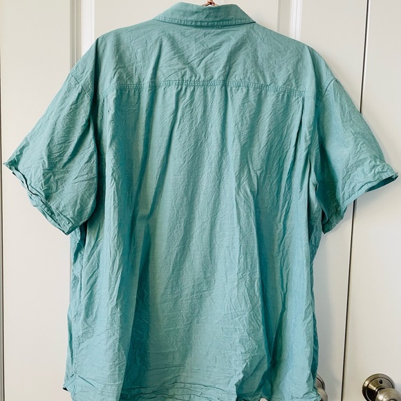 Columbia Teal Men's Short Sleeve Button Shirt (XXL) - Picture 3 of 14